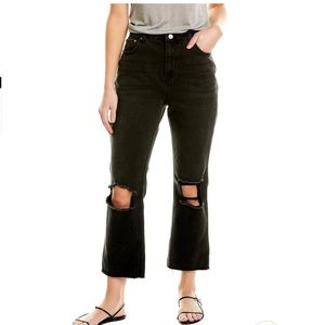 AVEC LES FILLES HIGH-RISE STRAIGHT LEG CROP BLACK JEAN in SIZE 30